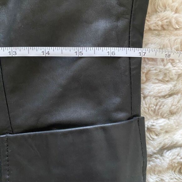 VTG Gianfranco Ferre Black Leather Jacket Italian Metal Buttons Collector Sz 10 - Picture 7 of 16